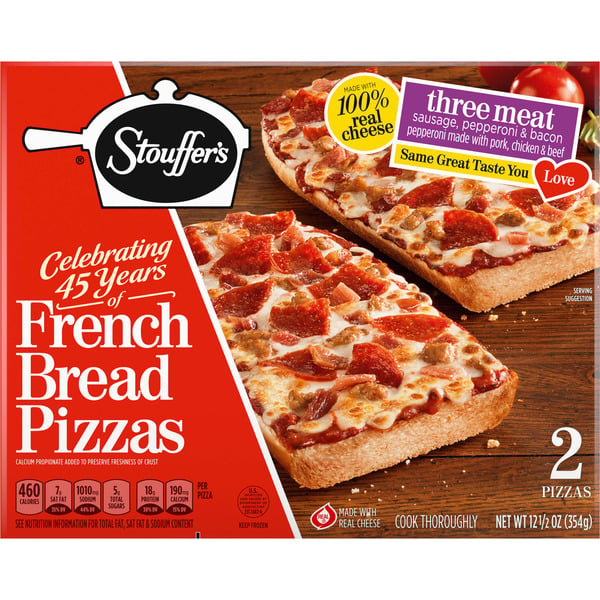 Frozen Pizza Stouffer's Three Meat French Bread Pizzas hero