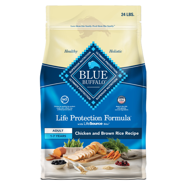 Water, Seltzer, Sparkling Water Blue Buffalo Life Protection Formula Natural Adult Dry Dog Food, Chicken and Brown Rice hero