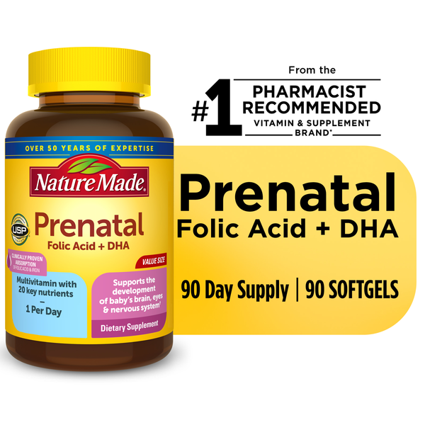 Supplements Nature Made Prenatal with Folic Acid + DHA Softgels hero