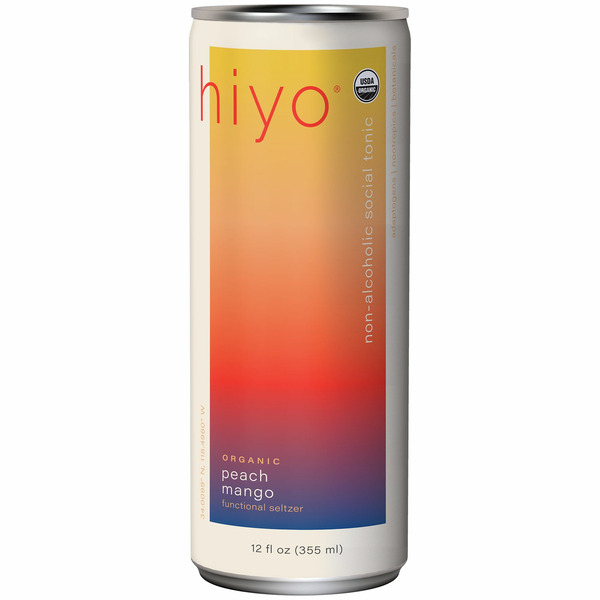 Hiyo Functional Seltzer, Organic, Peach Mango hero