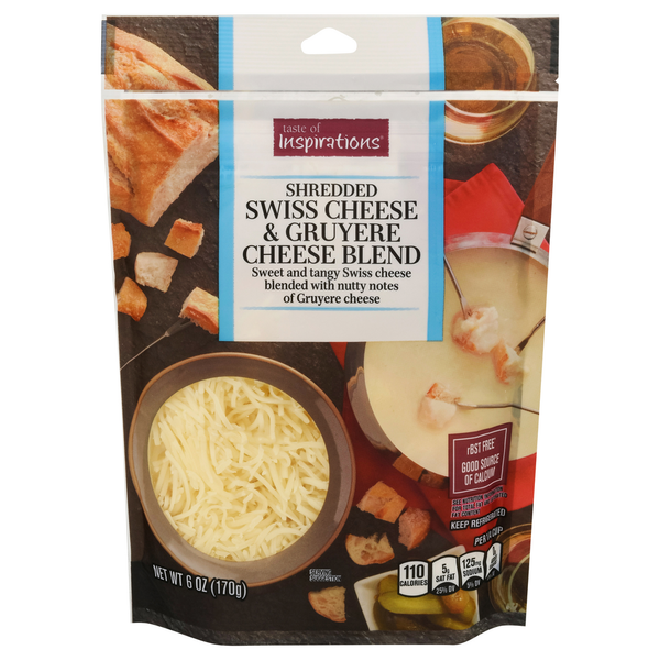 Packaged Cheese Taste of Inspirations Shredded Cheese Blend, Swiss & Gruyere hero