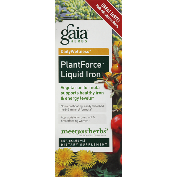 Mushrooms, Herbs & Tinctures Gaia Herbs PlantForce Liquid Iron hero