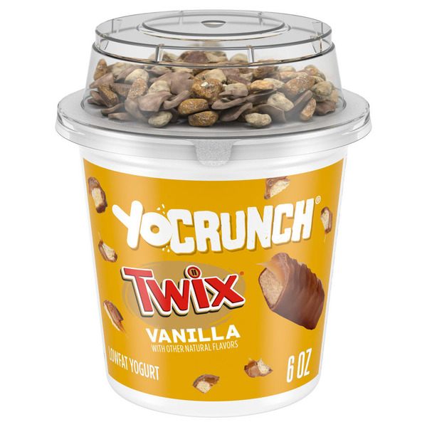 Yogurt YoCrunch Vanilla Lowfat Yogurt with Twix Pieces hero