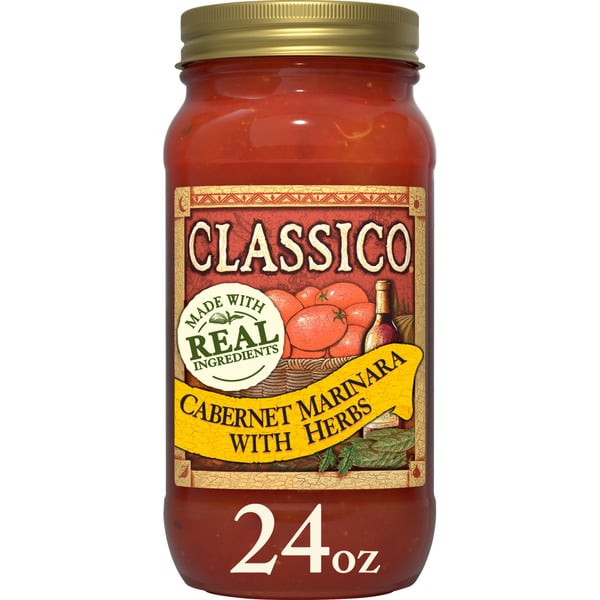 Condiments Classico Cabernet Tomato Marinara with Herbs Spaghetti Pasta Sauce hero