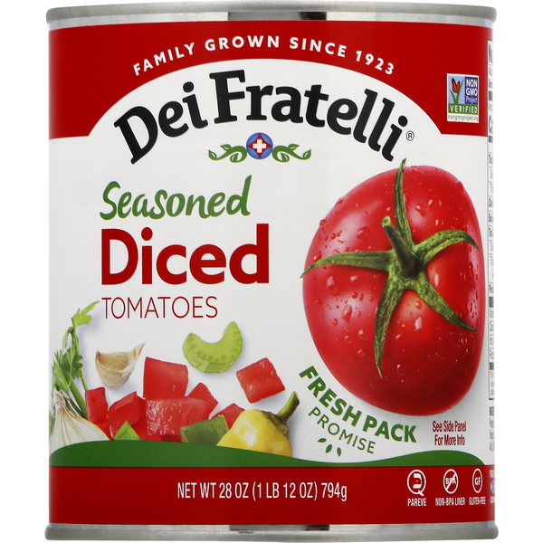 Canned & Jarred Vegetables Dei Fratelli Tomatoes, Seasoned, Diced hero