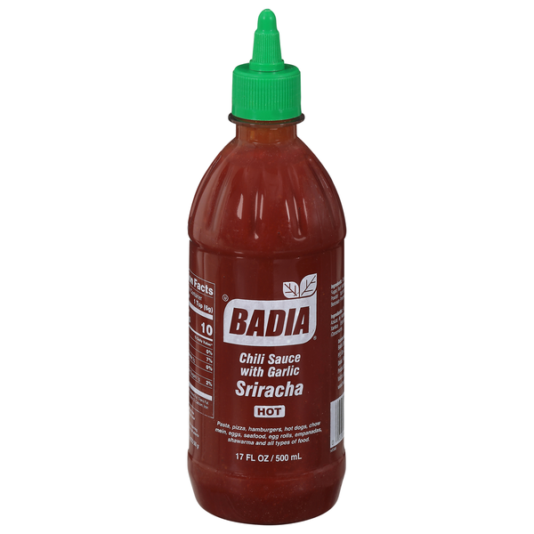 Salad Dressing & Toppings Badia Spices Chili Sauce, with Garlic, Sriracha, Hot hero