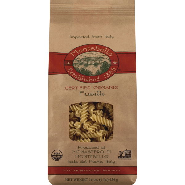 Pasta Sauce Montebello Fusilli, Certified Organic hero