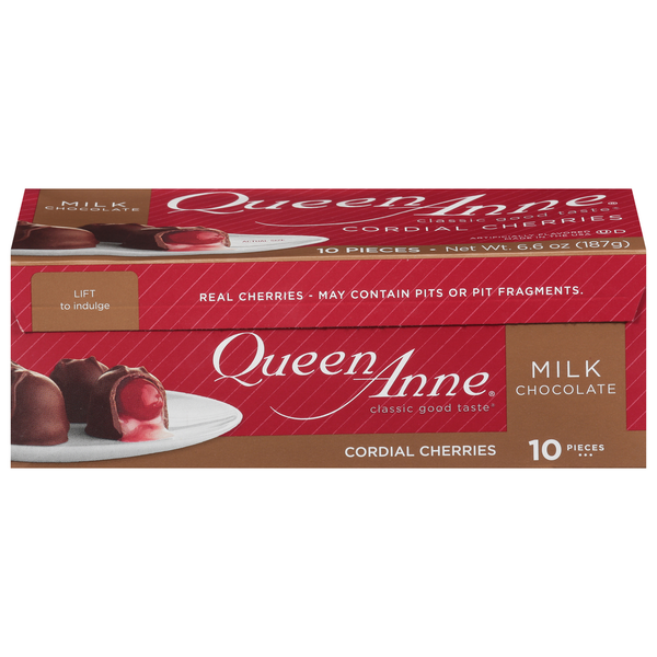 Candy & Chocolate Queen Anne Milk Chocolate, Cordial Cherries hero