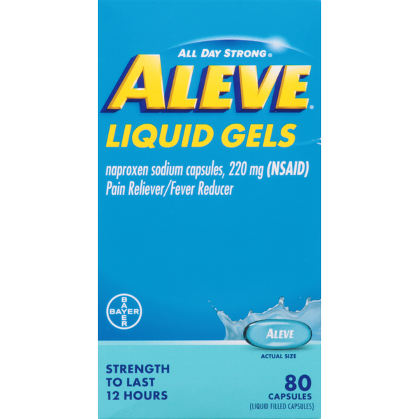 Muscles, Joints & Pain Relief Aleve Pain Reliever/Fever Reducer, 220 mg, Liquid Gels, Capsules hero