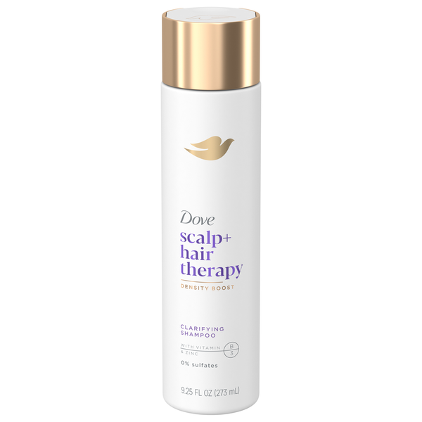 Hair Care Dove Shampoo, with Vitamin B3 & Zinc, Scalp + Hair Therapy, Clarifying, Density Boost hero