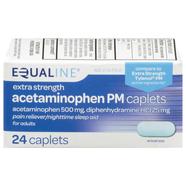 Muscles, Joints & Pain Relief Equaline Acetaminophen, Extra Strength, PM, 25 mg, Caplets hero