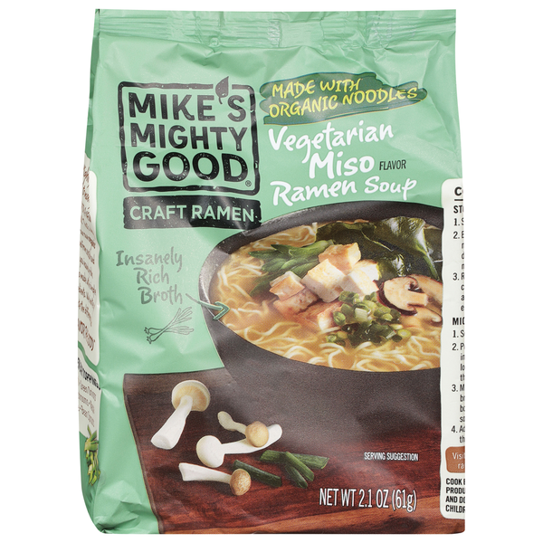 Asian Foods Mike's Mighty Good Ramen Soup, Vegetarian Miso hero