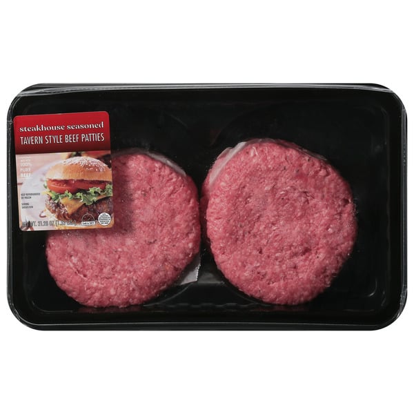 Fresh Beef, Lamb, Veal Steakhouse Seasoned Tavern Style Beef Patties hero