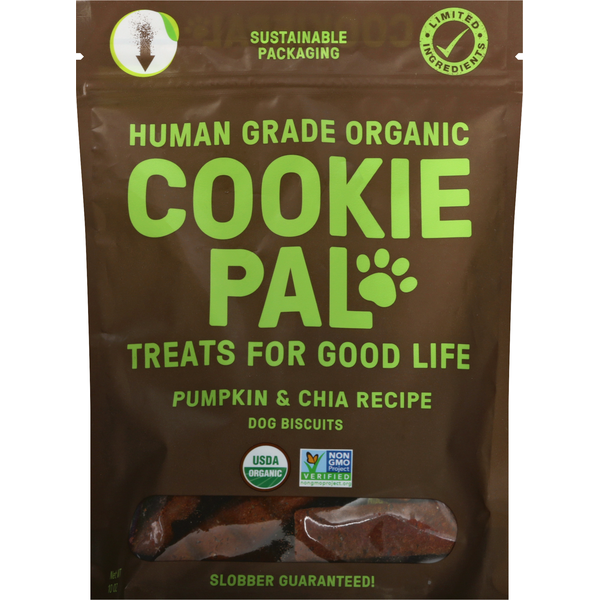 Dog Food & Care COOKIEPAL Dog Biscuits, Human Grade Organic, Pumpkin & Chia Recipe hero