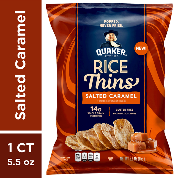 Oral Hygiene Quaker Rice Thins, Salted Caramel hero