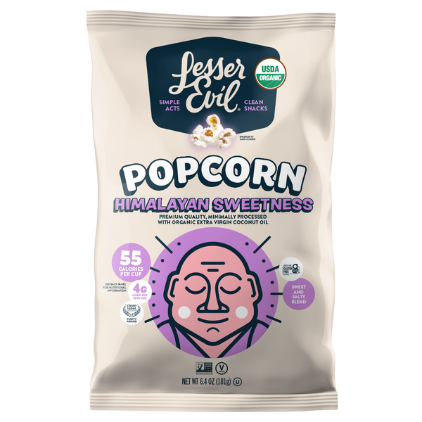 Popcorn & Jerky LesserEvil Organic Popcorn, Himalayan Sweetness hero