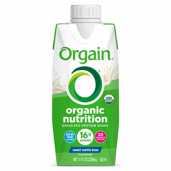 Protein & Meal Replacements Orgain Organic Nutrition Shake, Grass Fed Protein - Vanilla Bean hero