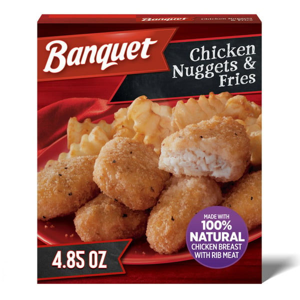 Frozen Foods Banquet Chicken Nuggets with Fries, Frozen Meal hero