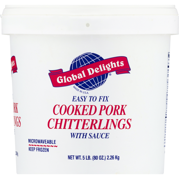 Packaged Meat Global Delights Pork Chitterlings, with Sauce, Cooked hero