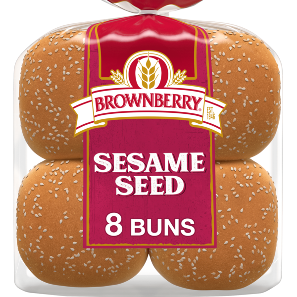 Buns & Rolls Brownberry 8 count, Sesame Seed Buns hero