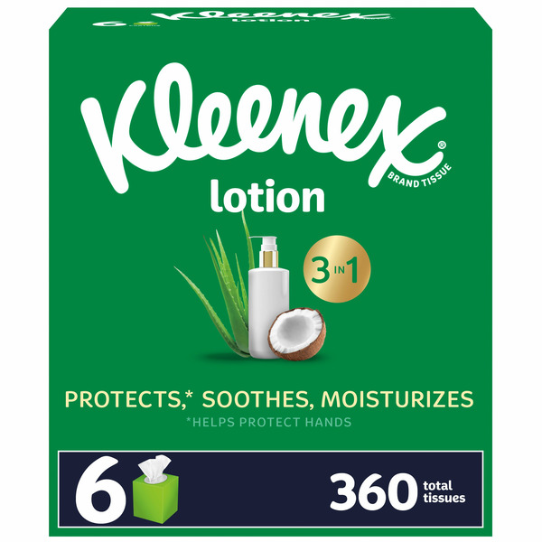 Kleenex Lotion Facial Tissues with Coconut Oil hero