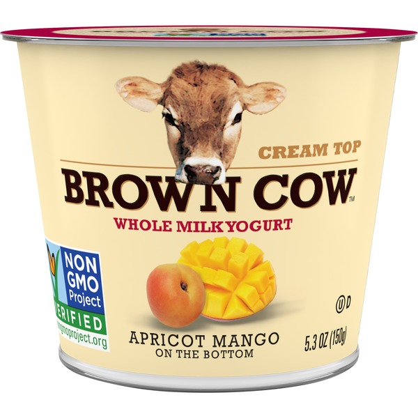 Yogurt Brown Cow® Cream Top Whole Milk Yogurt Apricot Mango on Bottom hero