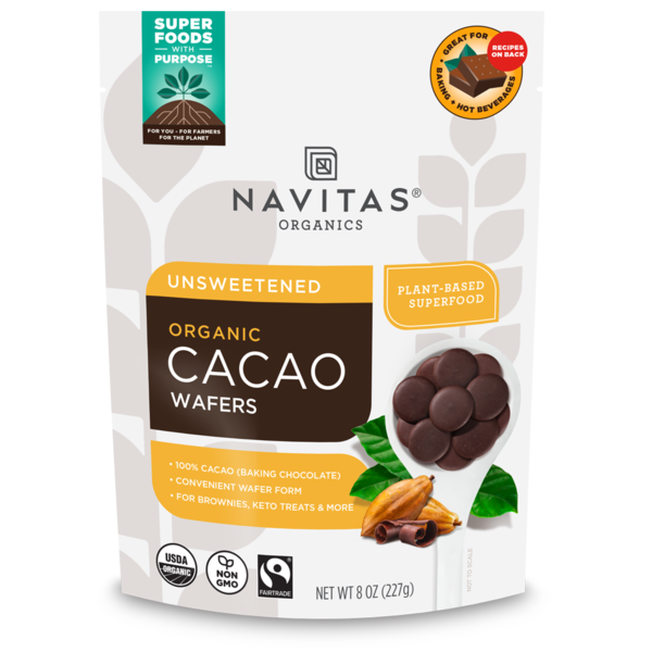 Baking Ingredients Navitas Organics Cacao Wafers hero