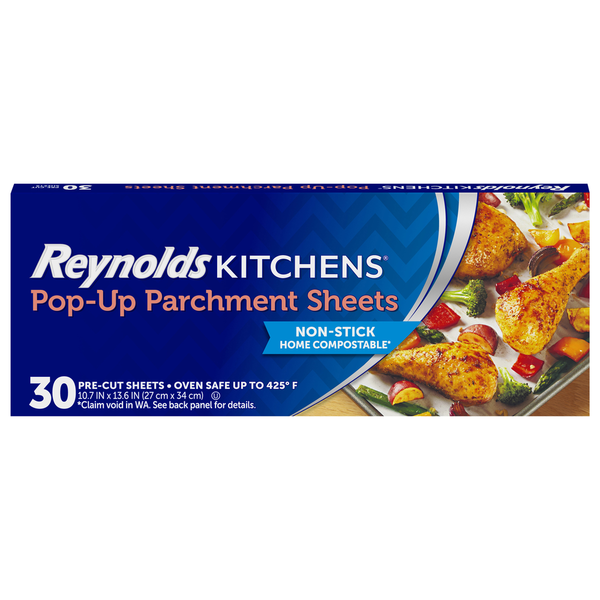 Reynolds Parchment Sheets, Pop-Up, Pre-Cut, Non-Stick hero