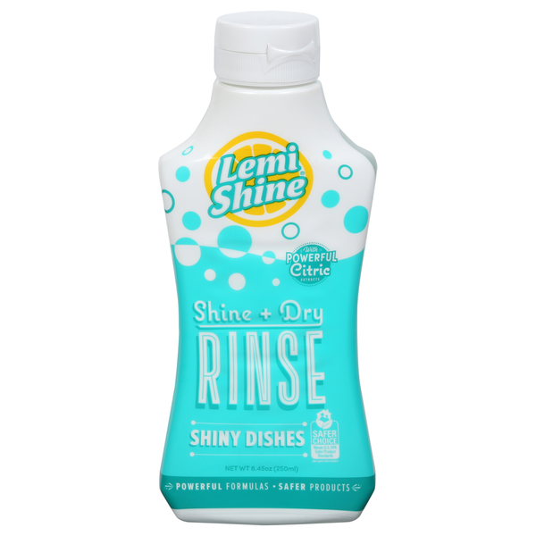 Dish Detergents Lemi Shine Shine + Dry Rinse, Shiny Dishes hero