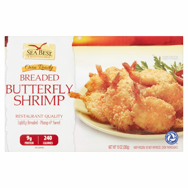 Packaged Seafood Sea Best Oven Ready Breaded Butterfly Shrimp hero