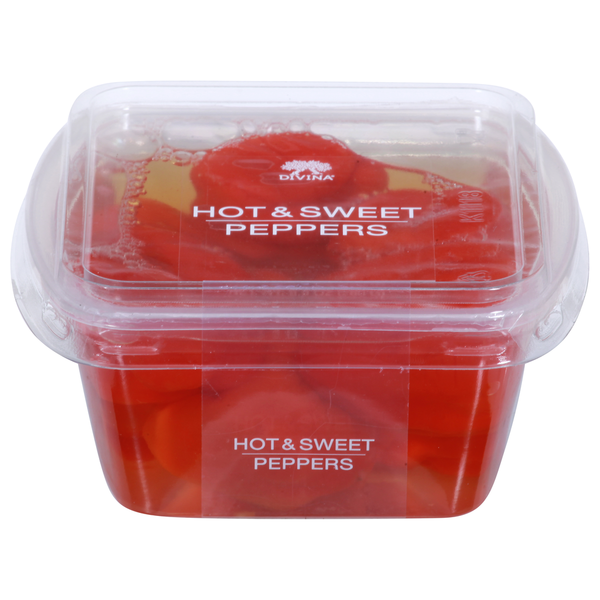 Packaged Vegetables & Fruits Divina Peppers, Hot & Sweet hero