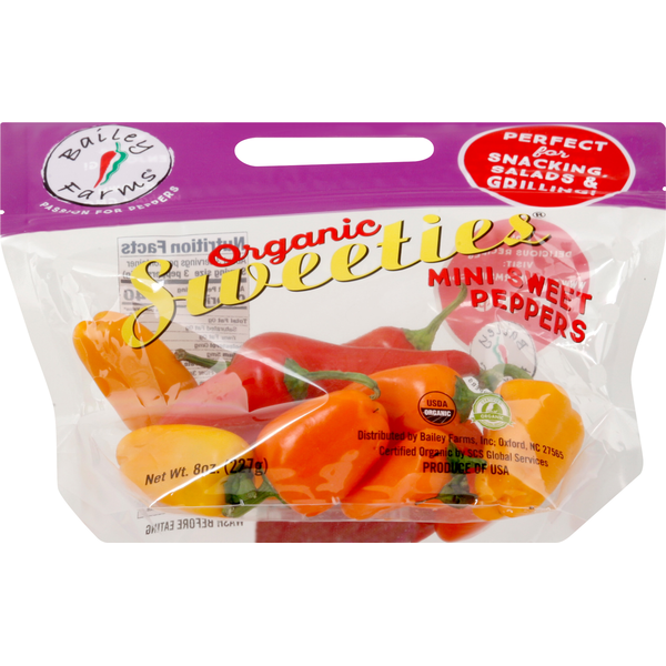 Organic Produce Bailey Farms BellaFina Peppers, Organic, Sweet, Mini hero