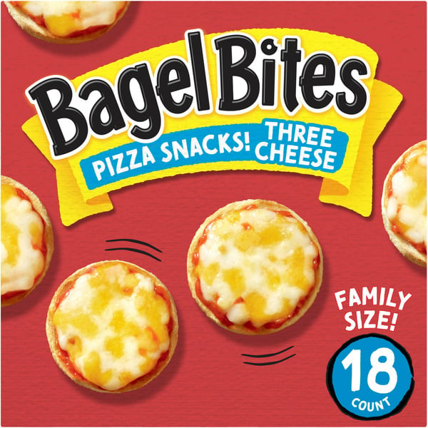 Appetizers & Sides Bagel Bites Three Cheese Mini Pizza Bagel Frozen Food Snacks hero