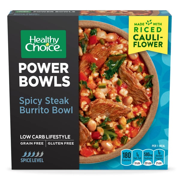 Healthy Choice Power Bowls Spicy Steak Burrito Bowl Frozen Meal hero