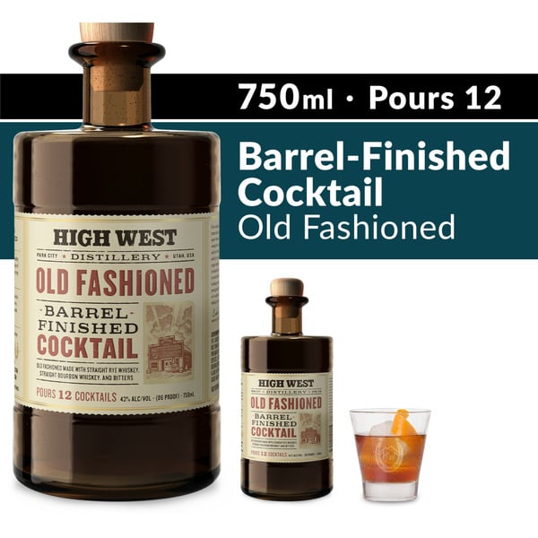 Prepared Cocktails High West Old Fashioned Barrel Finished Whiskey Premixed Cocktail Bottle hero