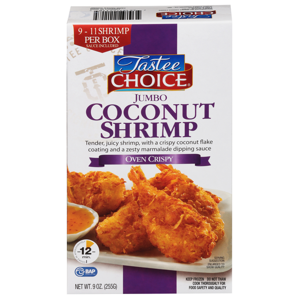 Frozen Seafood Tastee Choice Shrimp, Coconut, Oven Crispy, Jumbo hero