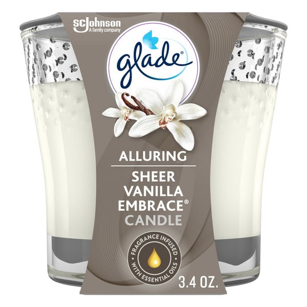 Air Fresheners & Candles Glade® Scented Candle, Sheer Vanilla, Fragrance Infused with Essential Oils hero