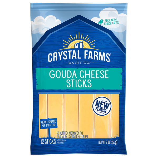 Packaged Cheese Crystal Farms Cheese Sticks, Gouda hero