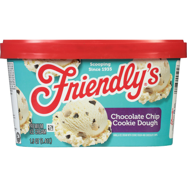 Ice Cream & Ice Friendly's Rich And Creamy Chocolate Chip Cookie Dough Premium Ice Cream 1.5 Quart hero