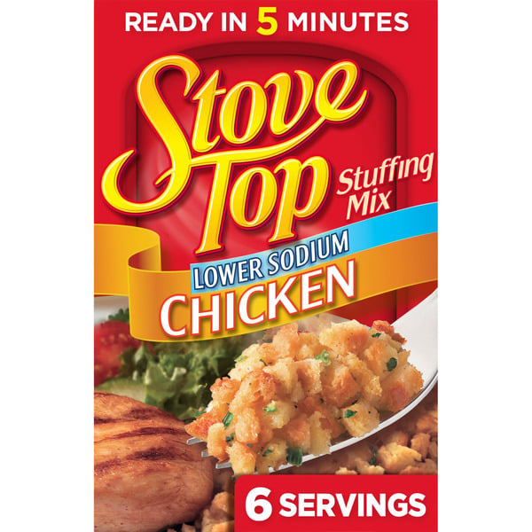 Instant Foods Kraft Stove Top Low Sodium Stuffing Mix for Chicken with 25% Less Sodium hero