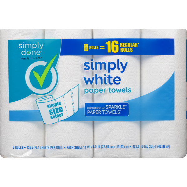 Paper Goods Simply Done Paper Towels, Simply White, Simple Size Select, 2-Ply hero