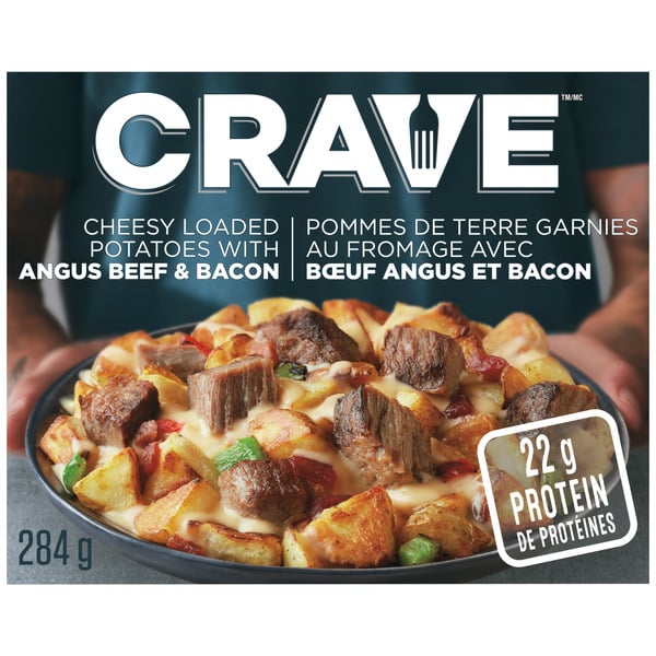 Chips & Pretzels Crave Cheesy Loaded Potatoes with Angus Beef Frozen Meal hero