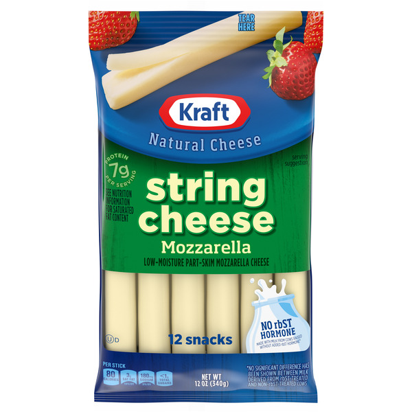 Holiday Items Kraft Low-Moisture Part-Skim Mzarella String Cheese Bag ( Count) hero