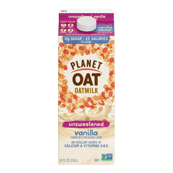 Milk Planet Oat Unsweetened Vanilla Oatmilk hero