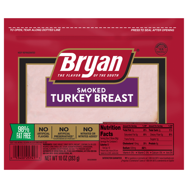 Packaged Poultry Bryan Turkey Breast, Smoked hero