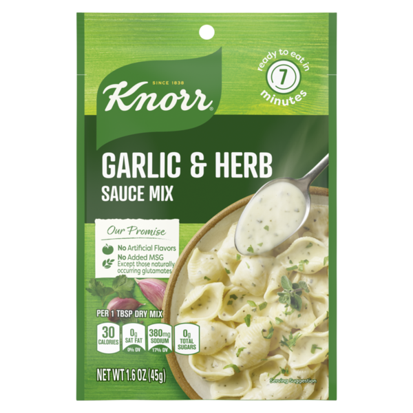 Pasta Sauce Knorr Sauce Mix Garlic & Herb hero