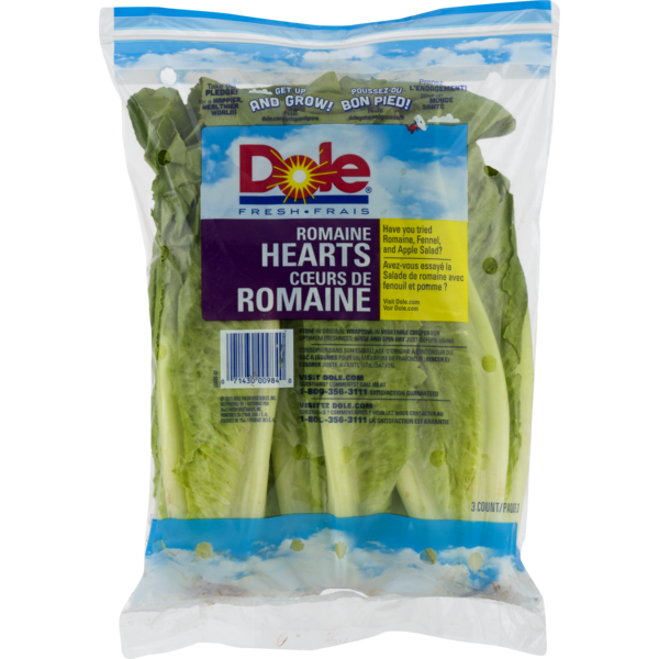 Packaged Produce & Salad Dole Romaine Hearts hero