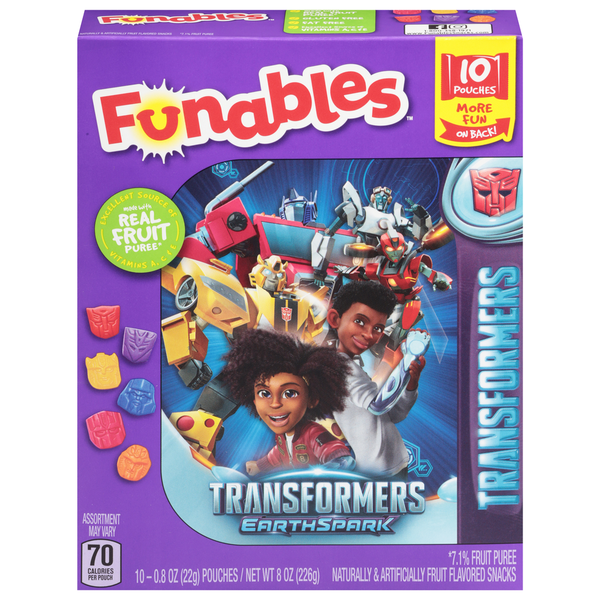 Funables Fruit Flavored Snacks, Transformers Earthspark hero