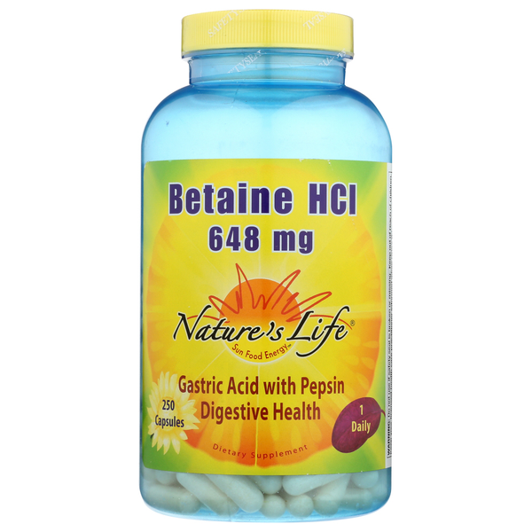 Vitamins & Supplements Nature's Life Betaine Hcl, 648 Mg hero