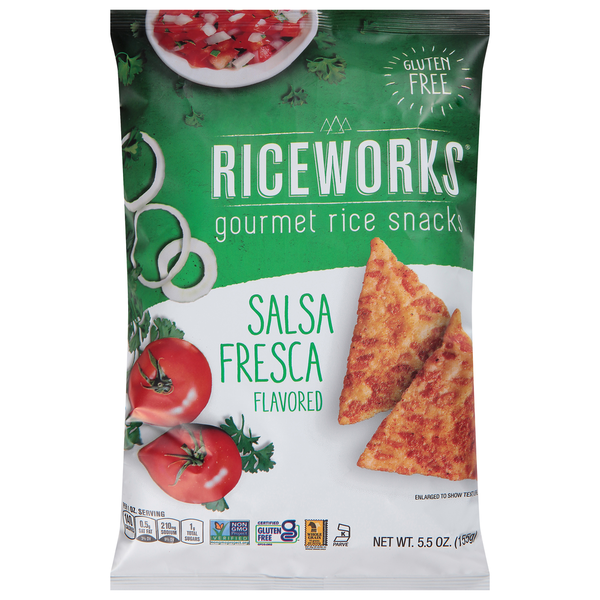 Chips & Pretzels Riceworks Rice Snacks, Gourmet, Salsa Fresca Flavored hero